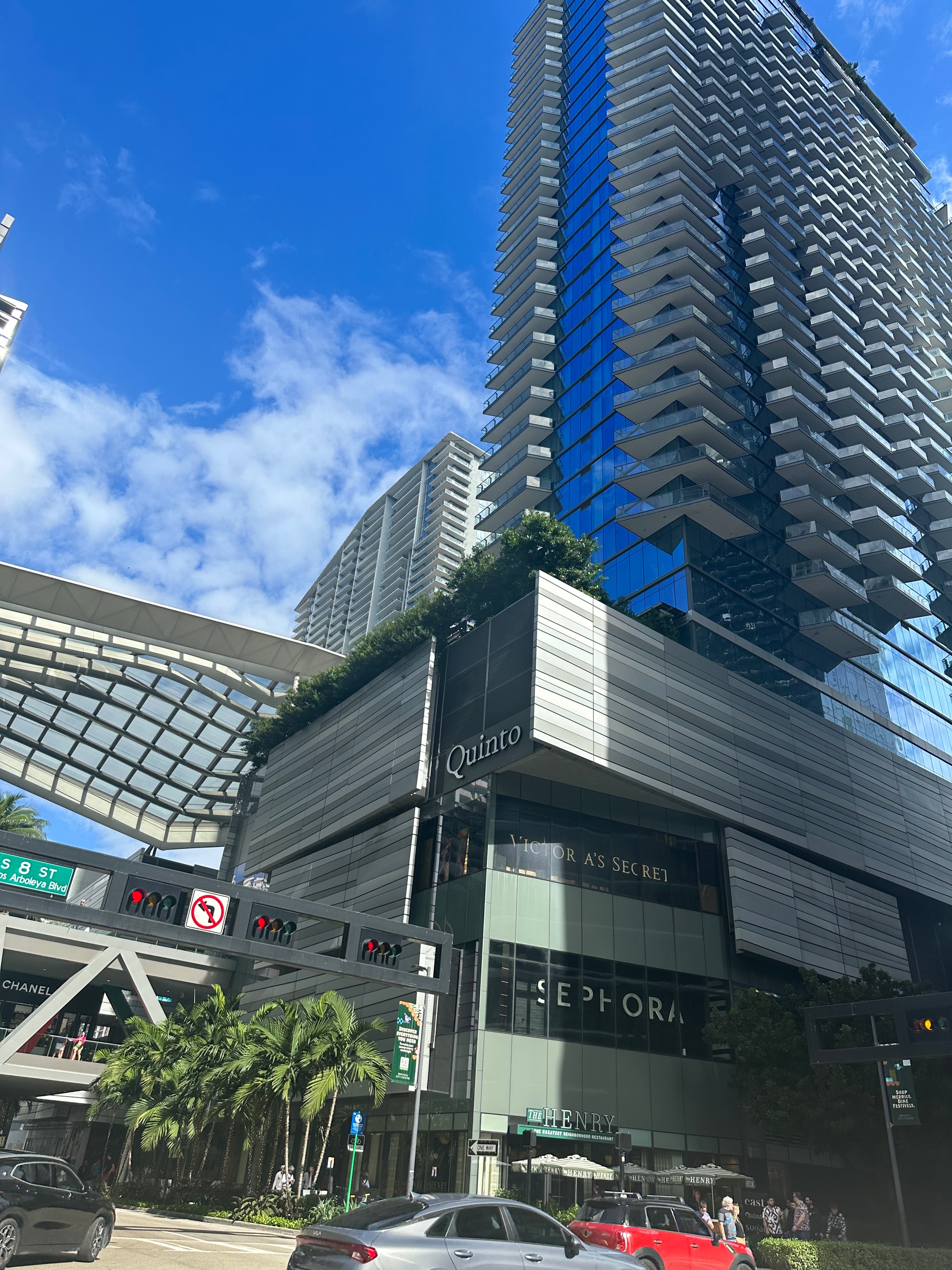 Brickell City Centre street level exterior with luxury retail Sephora Brickell Avenue