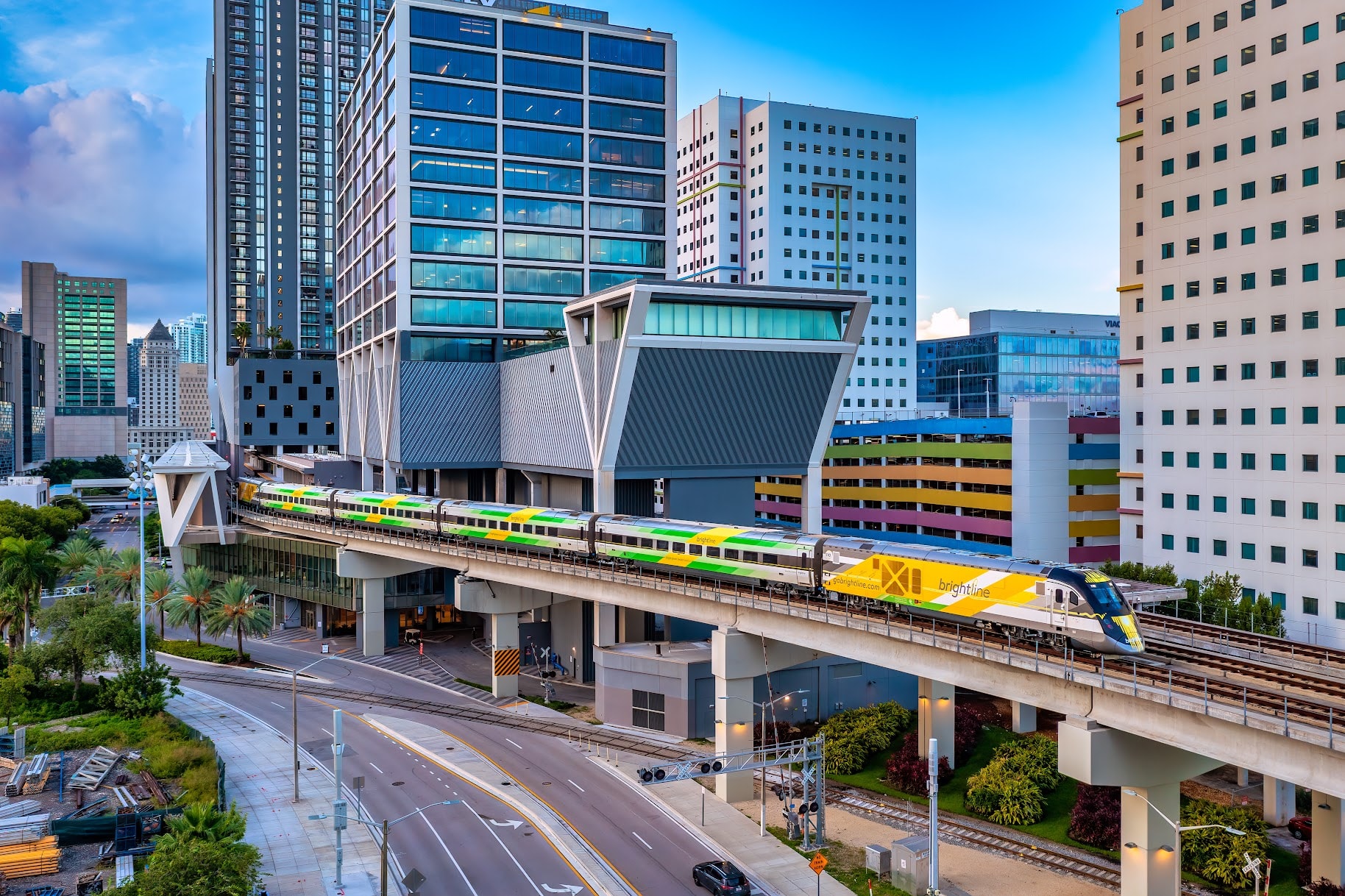 Brightline train on the platform — the moment South Florida got a rail system that felt like a real city