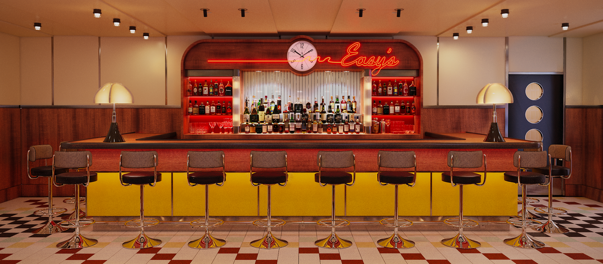 Easy's rooftop bar interior at Hotel Continental Miami Beach