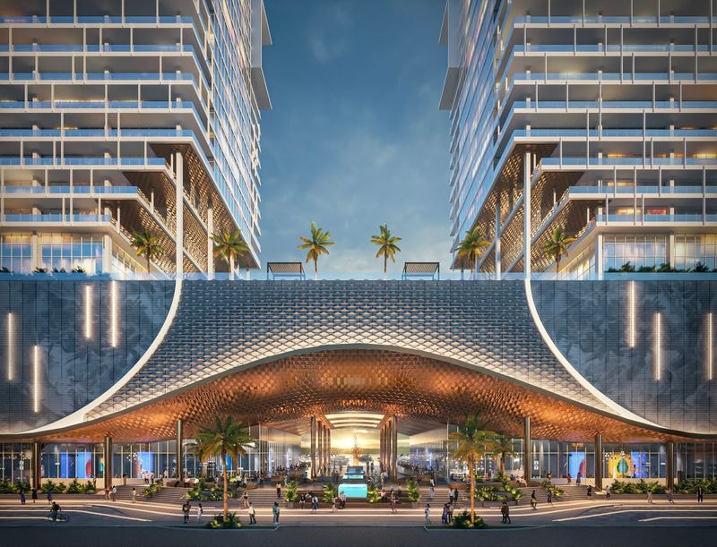 Legacy Harbour Marina grand entrance canopy rendering