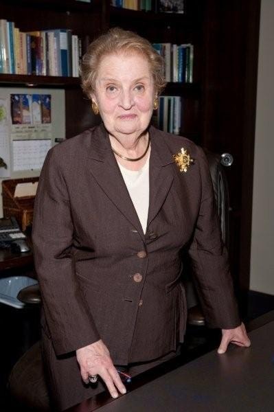 Secretary Albright backstage before her talk.